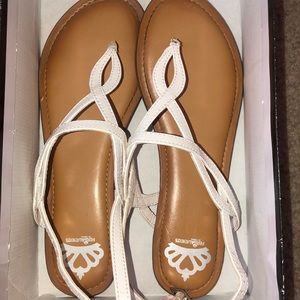 White strappy sandals